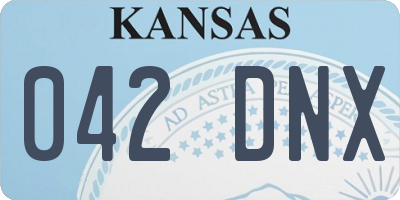 KS license plate 042DNX
