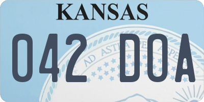 KS license plate 042DOA