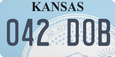 KS license plate 042DOB
