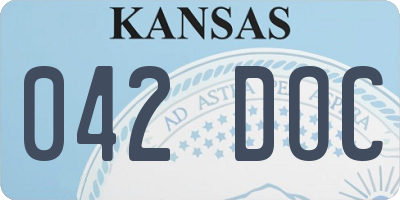 KS license plate 042DOC