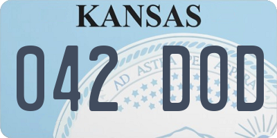 KS license plate 042DOD