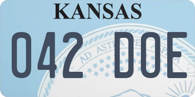 KS license plate 042DOE