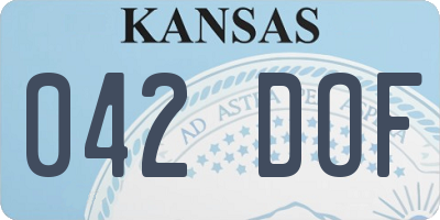 KS license plate 042DOF