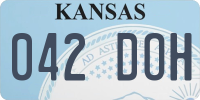 KS license plate 042DOH