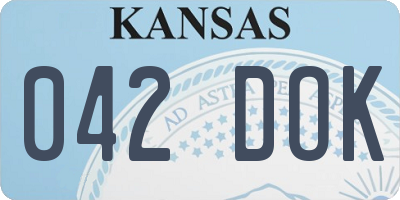 KS license plate 042DOK