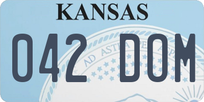 KS license plate 042DOM