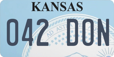 KS license plate 042DON