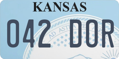 KS license plate 042DOR