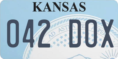 KS license plate 042DOX