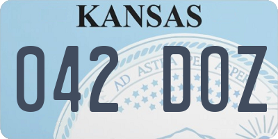 KS license plate 042DOZ