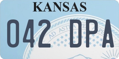 KS license plate 042DPA