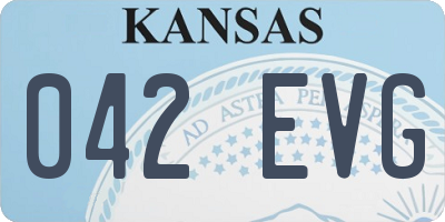 KS license plate 042EVG