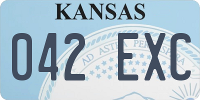 KS license plate 042EXC