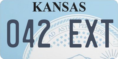 KS license plate 042EXT