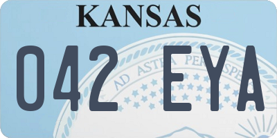 KS license plate 042EYA