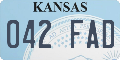 KS license plate 042FAD