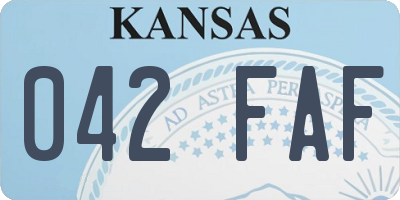 KS license plate 042FAF