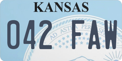 KS license plate 042FAW