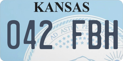 KS license plate 042FBH