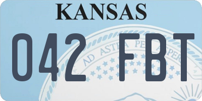 KS license plate 042FBT