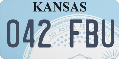 KS license plate 042FBU