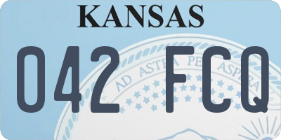 KS license plate 042FCQ