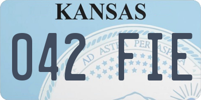 KS license plate 042FIE