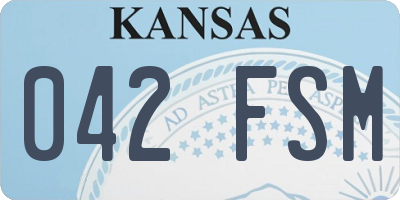 KS license plate 042FSM