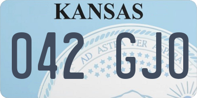 KS license plate 042GJO