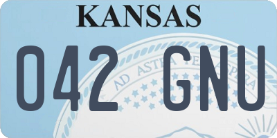 KS license plate 042GNU