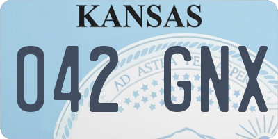 KS license plate 042GNX