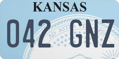 KS license plate 042GNZ