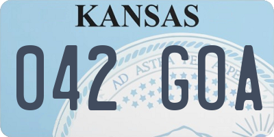 KS license plate 042GOA