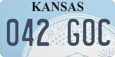 KS license plate 042GOC
