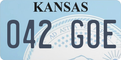 KS license plate 042GOE