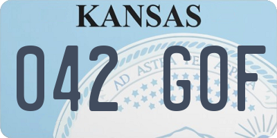 KS license plate 042GOF