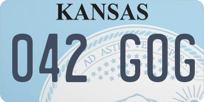 KS license plate 042GOG
