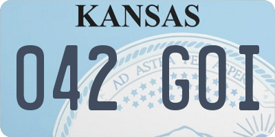 KS license plate 042GOI