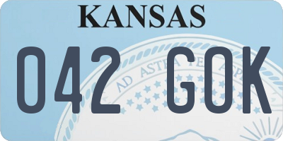 KS license plate 042GOK