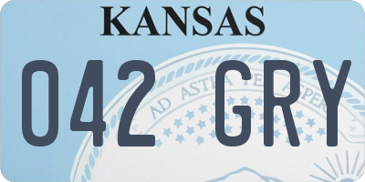KS license plate 042GRY