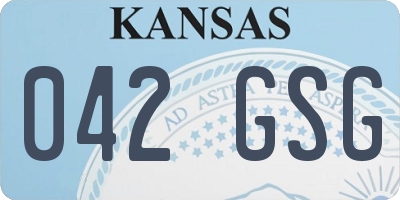 KS license plate 042GSG