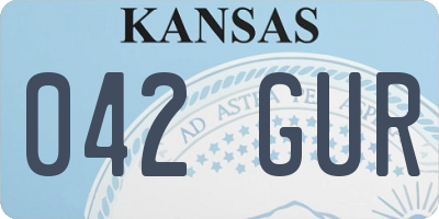 KS license plate 042GUR