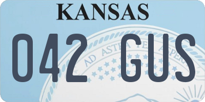 KS license plate 042GUS
