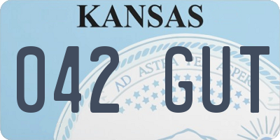 KS license plate 042GUT