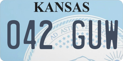 KS license plate 042GUW