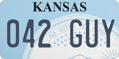 KS license plate 042GUY