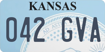 KS license plate 042GVA