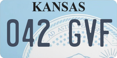 KS license plate 042GVF