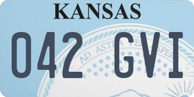 KS license plate 042GVI