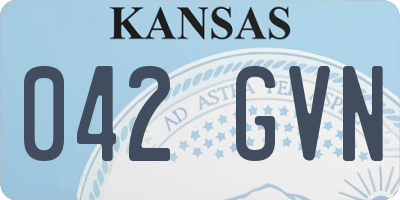 KS license plate 042GVN
